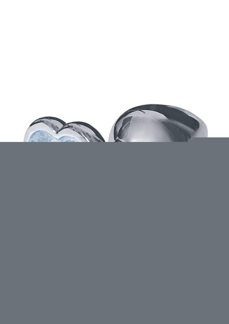 The 9's - The Silver Starter Bejeweled Heart Stainless Steel Plug - Clear/Diamond