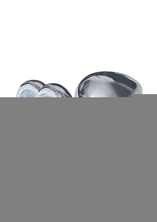 The 9's - The Silver Starter Bejeweled Heart Stainless Steel Plug - Clear/Diamond