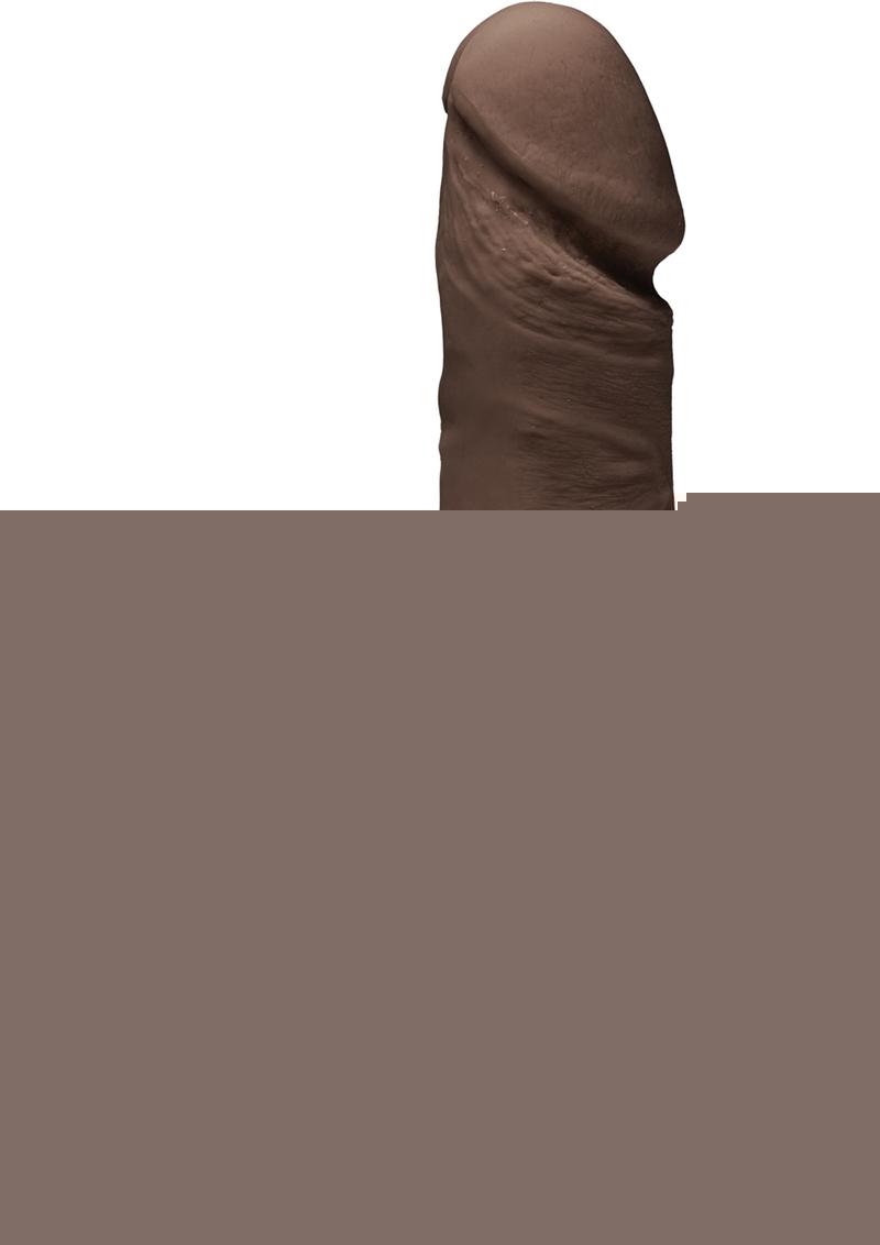 The D Perfect D Ultraskyn Vibrating Dildo with Balls - Chocolate - 7in