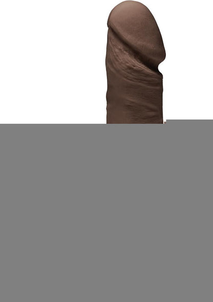 The D Perfect D Ultraskyn Vibrating Dildo with Balls - Chocolate - 7in