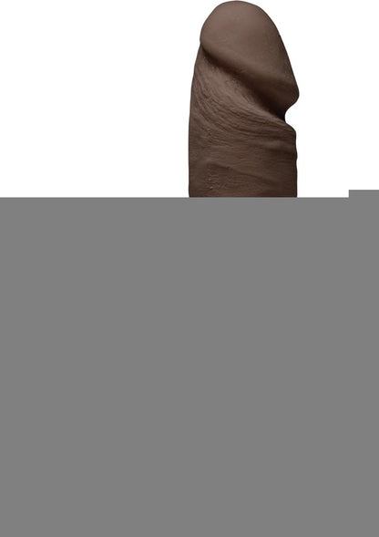 The D Perfect D Ultraskyn Vibrating Dildo with Balls - Chocolate - 8in