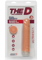 The D Shakin D Ultraskyn Vibrating Dildo - Flesh/Vanilla - 7in
