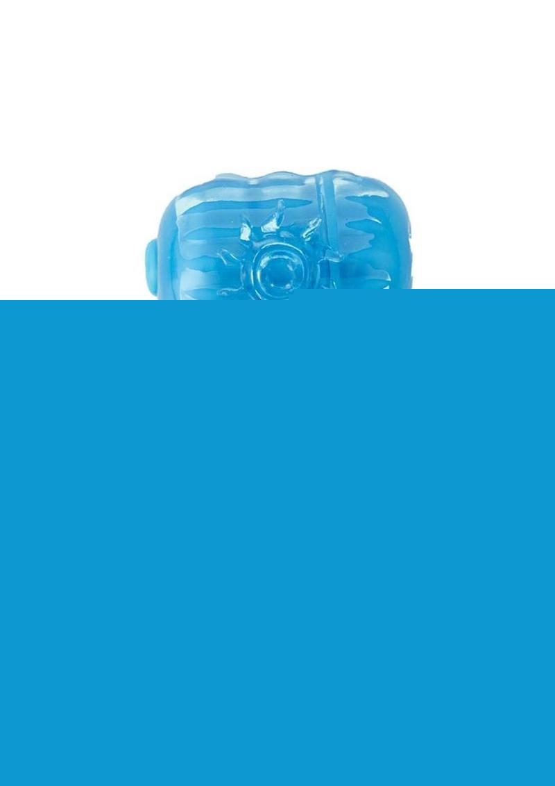 The Macho Erection Keeper Silicone Vibrating Cock Ring - Blue