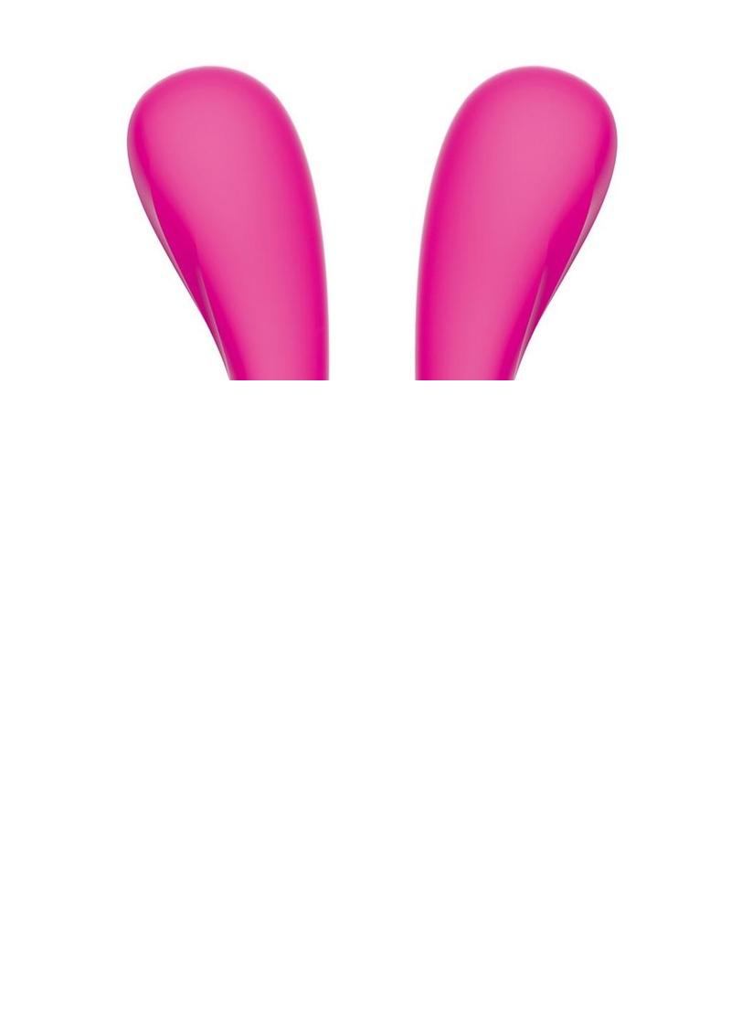 The Ears Plus Rabbit Rechargeable Silicone Stimulator - Hot Pink/Pink