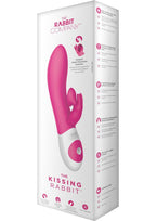 The Kissing Rabbit Rechargeable Silicone Vibrator with Clitoral Suction - Hot Pink/Pink
