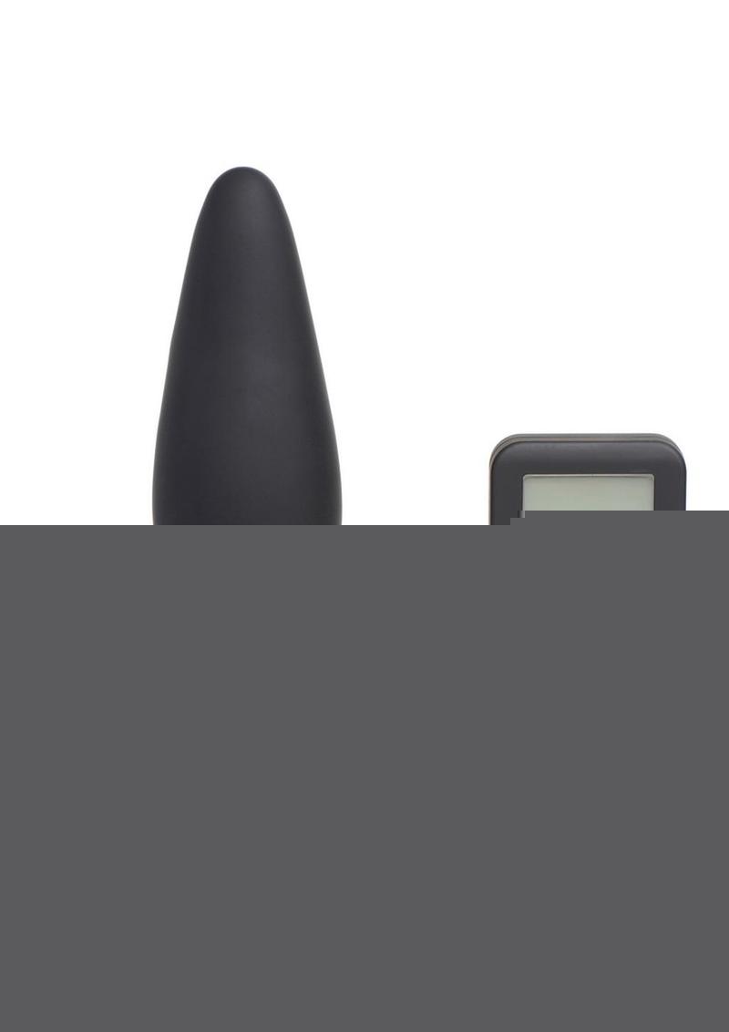 Thunder Plugs 25x Pulsing and Vibrating Rechargeable Silicone Plug with LCD Remote - Black