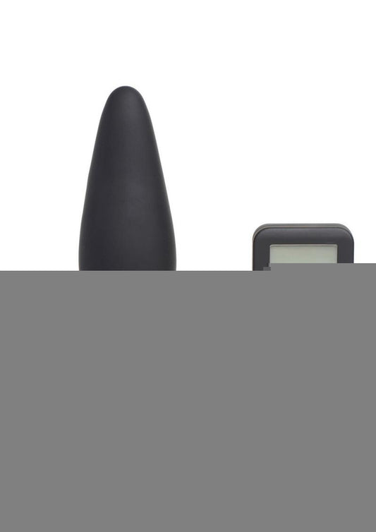 Thunder Plugs 25x Pulsing and Vibrating Rechargeable Silicone Plug with LCD Remote - Black