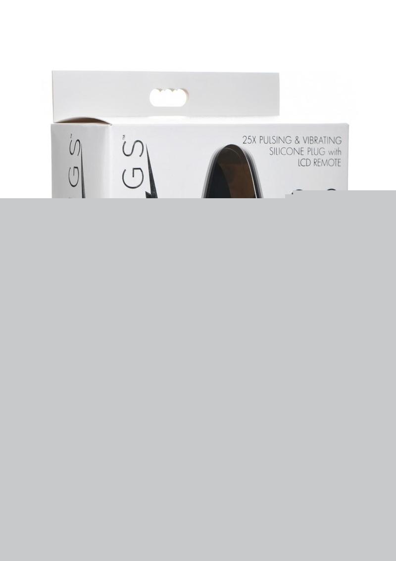 Thunder Plugs 25x Pulsing and Vibrating Rechargeable Silicone Plug with LCD Remote - Black