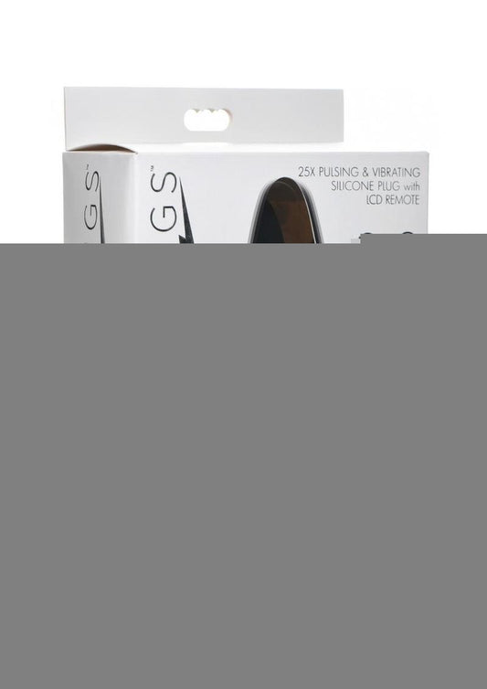 Thunder Plugs 25x Pulsing and Vibrating Rechargeable Silicone Plug with LCD Remote - Black