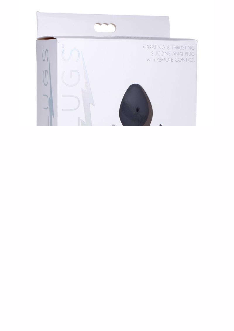 Thunder Plugs Vibrating and Thrusting Silicone Rechargeable Plug with Remote Control - Black