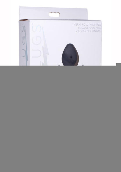 Thunder Plugs Vibrating and Thrusting Silicone Rechargeable Plug with Remote Control - Black
