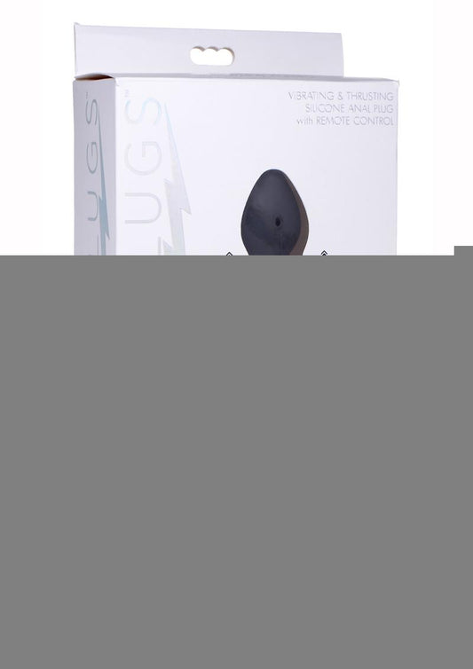 Thunder Plugs Vibrating and Thrusting Silicone Rechargeable Plug with Remote Control - Black