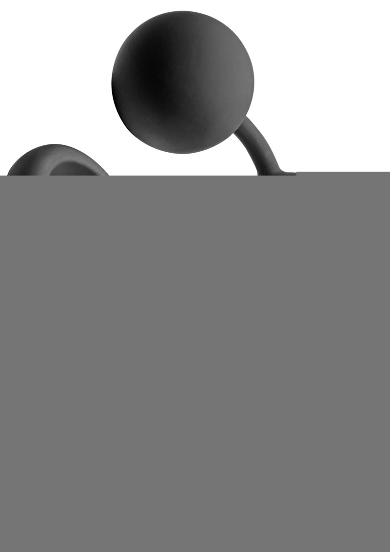 Tom Of Finland Silicone Cock Ring with 3 Weighted Balls - Black