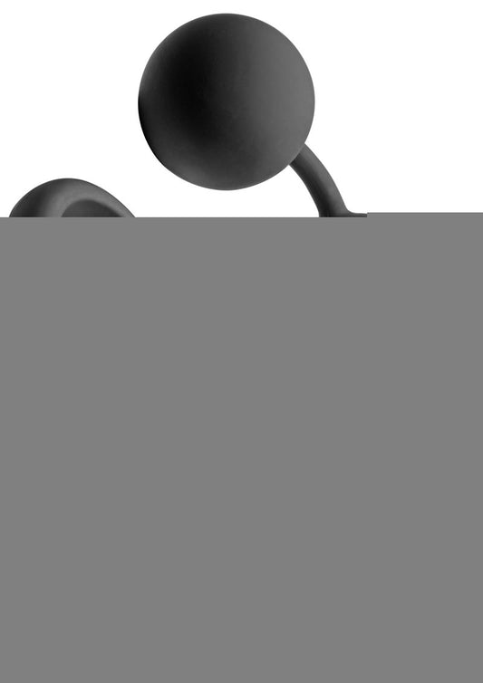 Tom Of Finland Silicone Cock Ring with 3 Weighted Balls - Black