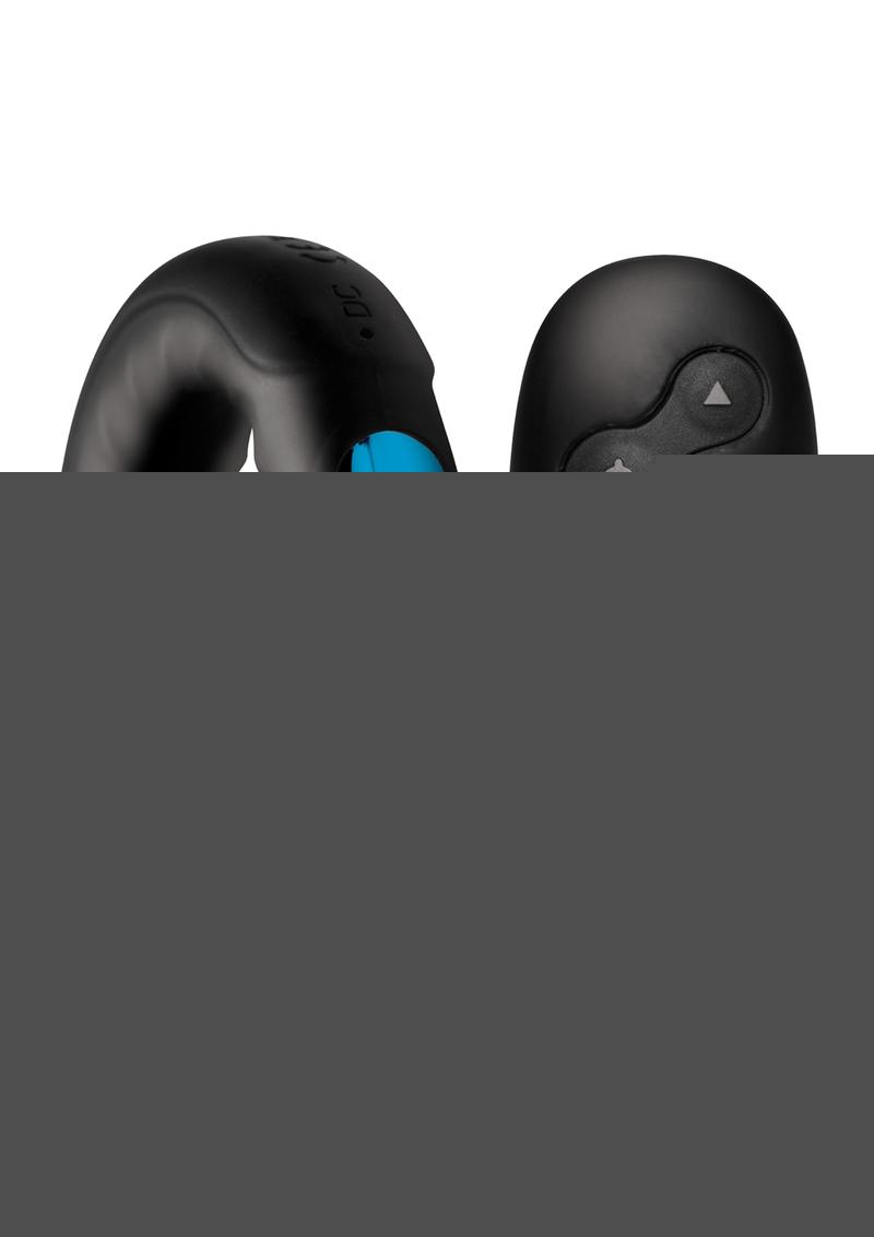 Trinity Men Remote Control 7x Rechargeable Silicone Cock Ring - Black