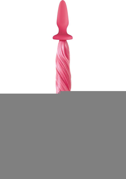 Unicorn Tails Silicone Anal Plug - Pastel Pink/Pink