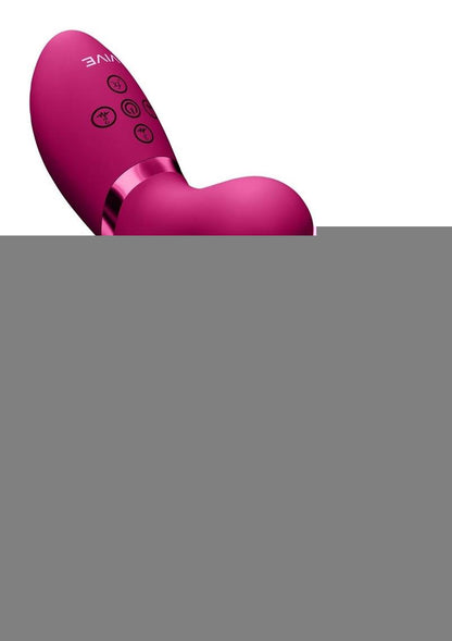 Vive Ena Rechargeable Silicone Triple Motor Thrusting G-Spot with Flapper and Air Wave Clit Stimulation Vibrator