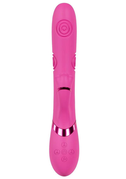 Vive Fiore Silicone Rechargeable Triple Motor G-Spot Air Wave Vibrating and Tapping Flared Clit Stimulator