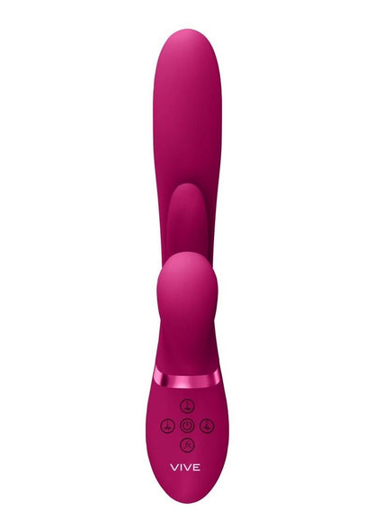Vive Kura Rechargeable Silicone Triple Motor Thrusting G-Spot with Flapper and Air Wave Clit Stimulation Vibrator