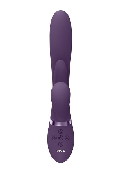 Vive Kura Rechargeable Silicone Triple Motor Thrusting G-Spot with Flapper and Air Wave Clit Stimulation Vibrator
