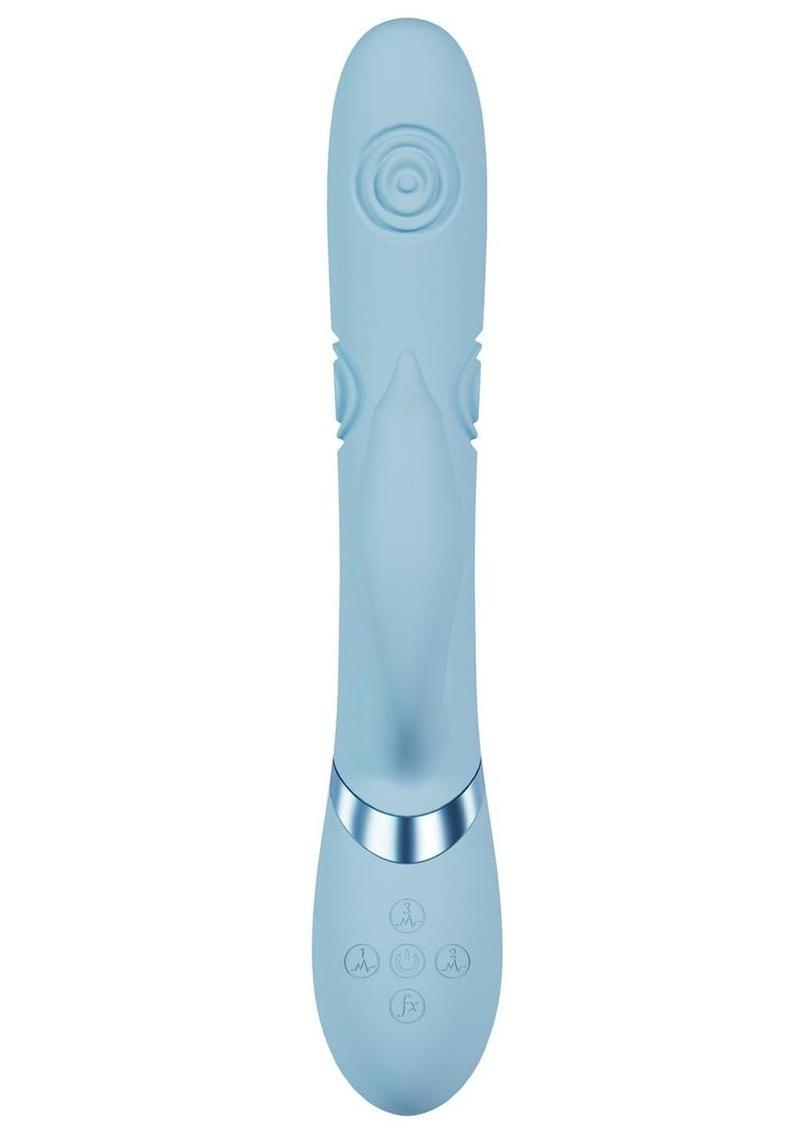 Vive Pallina Rechargeable Silicone Triple Motor G-Spot Vibrating and Tapping Beads Clit Stimulator
