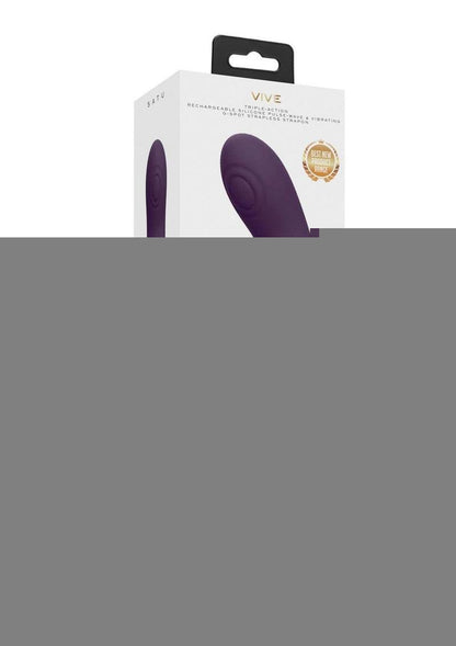 Vive Satu Rechargeable Silicone Pulse Wave and Vibrating Strapless Strap-On - Purple