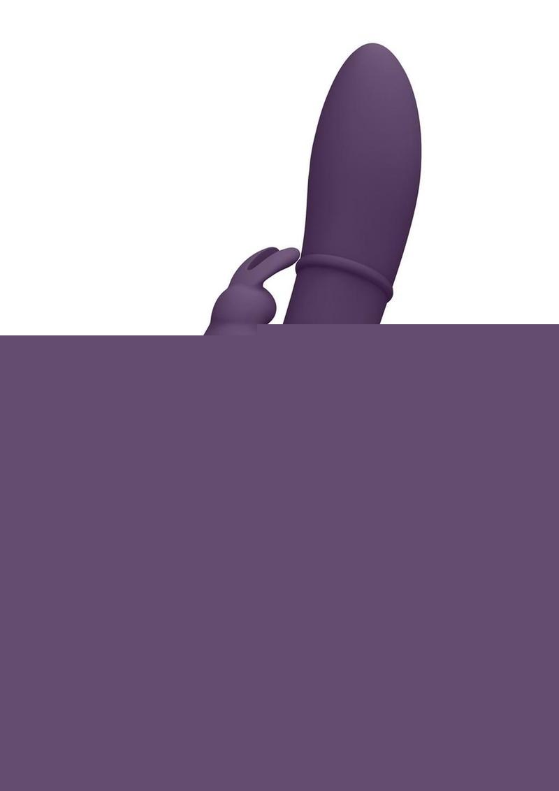 Vive Kura Rechargeable Silicone Triple Motor Up and Down Vibrating Triple Ring Rabbit - Purple
