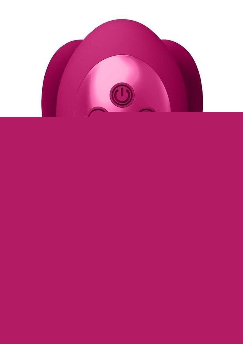 Vive Yoko Rechargeable Silicone Tripe Motor Dual Prongs with Clitoral Pulse Wave Vibrator - Pink