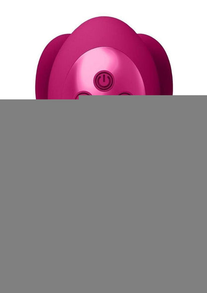 Vive Yoko Rechargeable Silicone Tripe Motor Dual Prongs with Clitoral Pulse Wave Vibrator - Pink