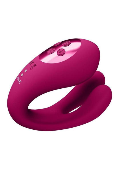 Vive Yoko Rechargeable Silicone Tripe Motor Dual Prongs with Clitoral Pulse Wave Vibrator