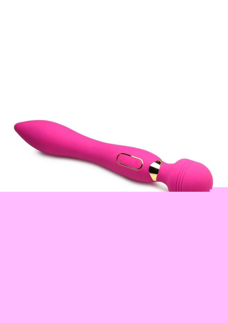 Wand Essential Ultra G-Stroke Come Hither Rechargeable Silicone Vibrating Wand - Pink