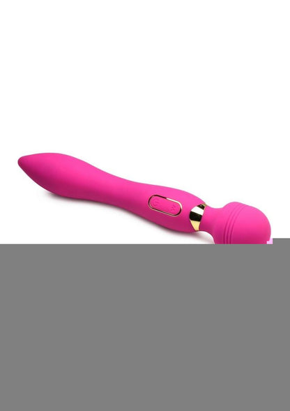 Wand Essential Ultra G-Stroke Come Hither Rechargeable Silicone Vibrating Wand - Pink