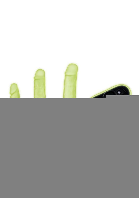 WhipSmart Glow In The Dark Pegging Kit with 6in, 8in and 9in Silicone Dildos - Glow In The Dark/Green - 4 Piece