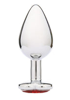 WhipSmart Heartbreaker Metal Butt Plug - Metal/Red/Silver - Medium