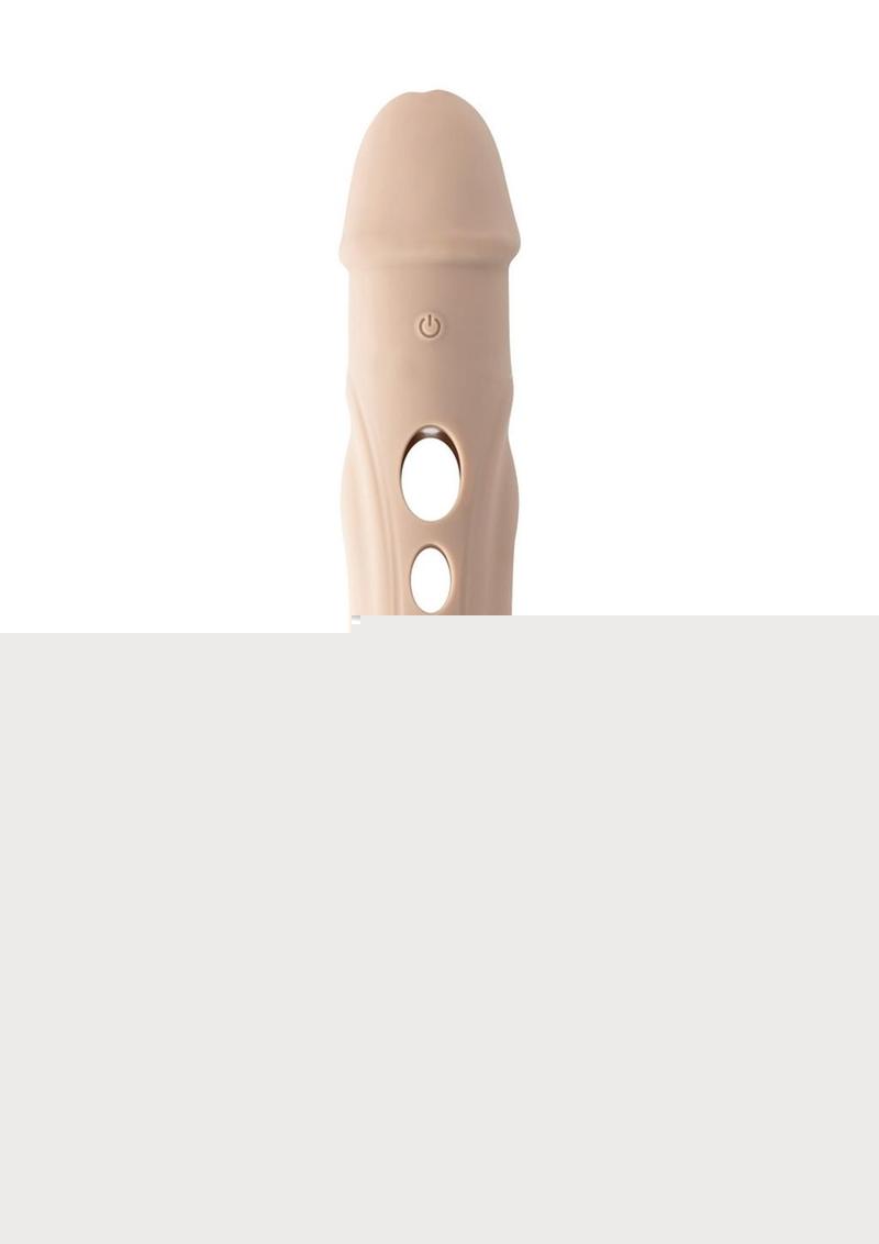 Zero Tolerance Big Boy Extender Rechargeable Silicone Penis Extension with Remote - Vanilla
