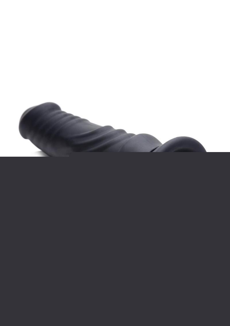 Zeus Vibrating and E-Stim Rechargeable Silicone Dildo with Remote Control