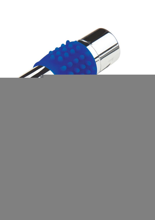 ZOLO Rechargeable Vibrating Silicone Cock Ring - Navy/Silver