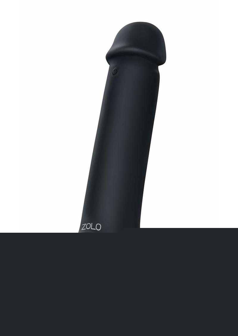 ZOLO Vibrating Remote Control Silicone Rechargeable Penis Extender Strap-On - Black